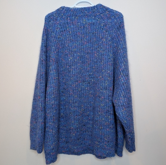Vintage Jacque & Koko Oversized Blue Colourful Knit Sweater Womens 2XL/3XL - Picture 2 of 9
